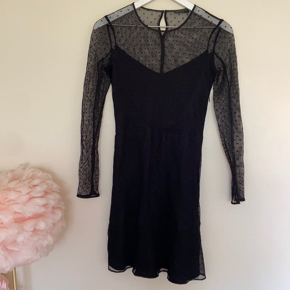 Rag & Bone Black Charlotte Swiss Dot Retro Dress
